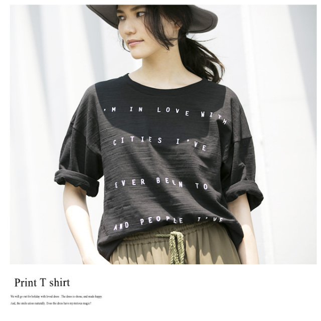 Print T Shirt レディース ロゴ Tシャツ