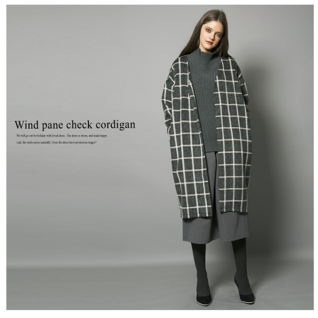 Wind Pane Check Cordigan レディース コーディガン Wind Pane Check Cordigan レディース コーディガン