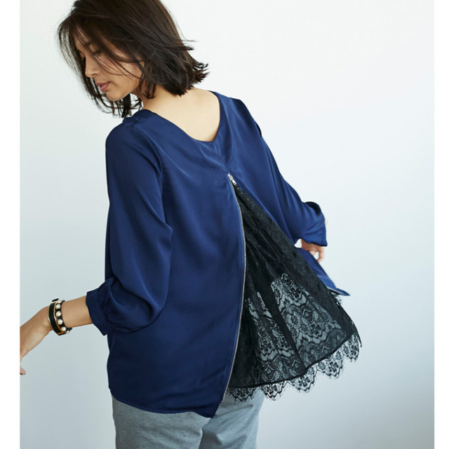 Back Lace Blouse レディース バックレース トップス