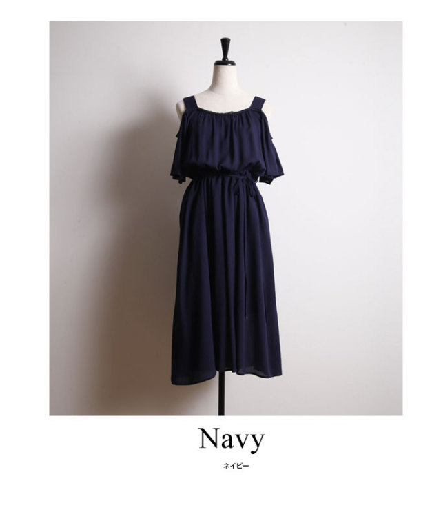 Cut Off Shoulder One Piece レディース 肩見せ ワンピース