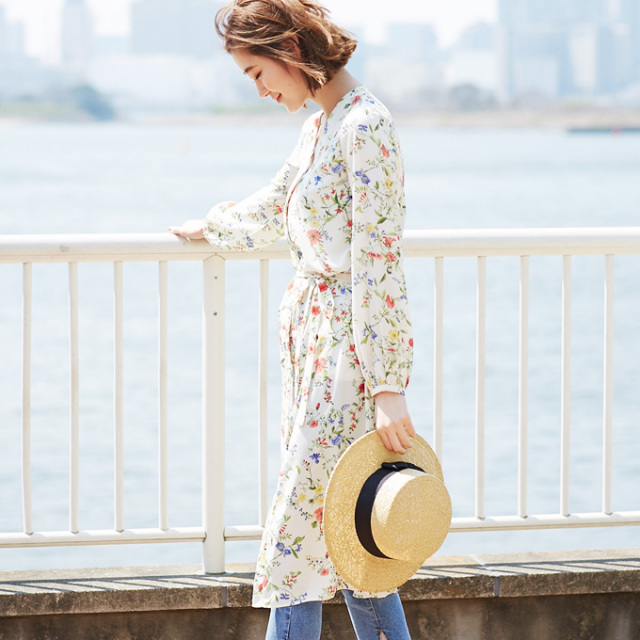 Flower Print One Piece レディース 花柄 ワンピース Flower Print One Piece レディース 花柄 ワンピース