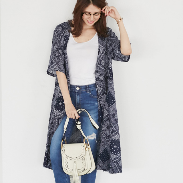 Bandana Print Coat One Piece レディース バンダナ柄 コート ワンピース