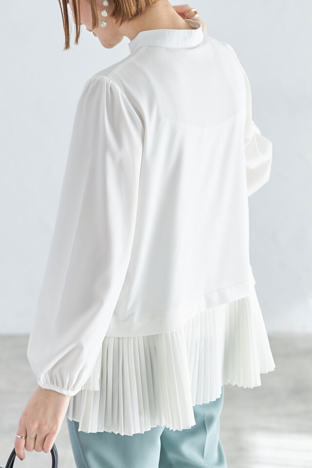 【SCULPTOR】♡シアープリーツ裾ブラウス♡ SCULPTOR（スカルプター）の「Sheer Pleated Hem Blouse/シアー