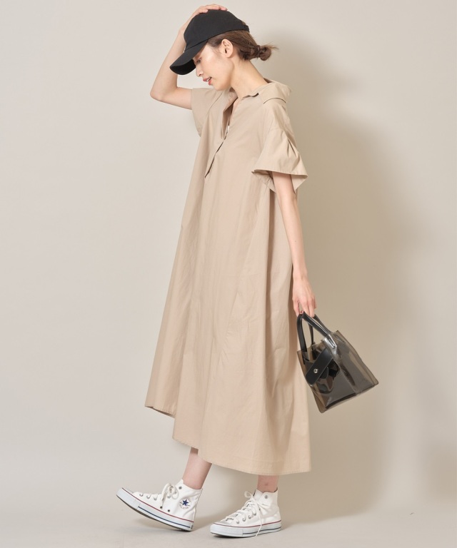 ZOZO限定】フレアスリーブシャツワンピース