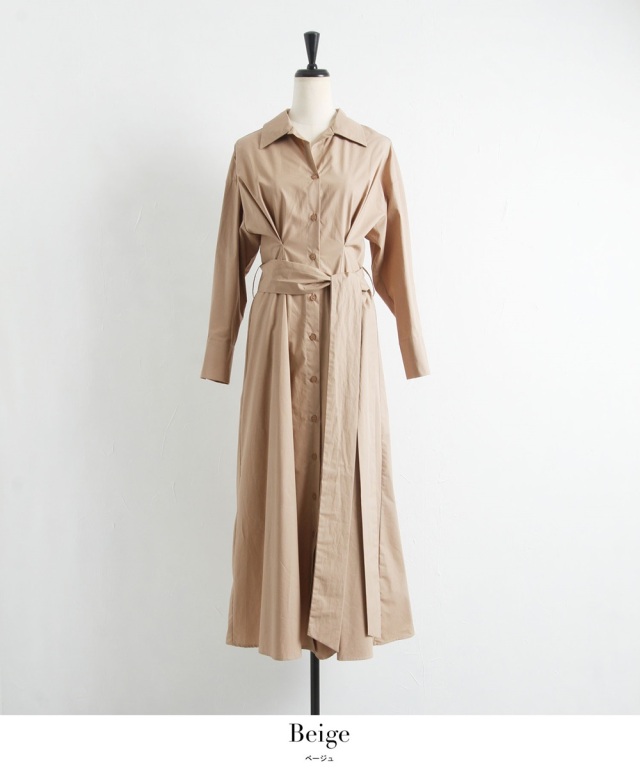 ウエストタックシャツワンピース
