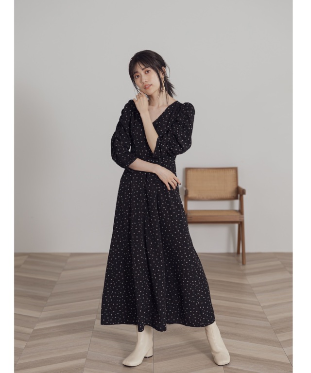 my first Katie シャーリングミニワンピース 大人気のシャーリングパフ