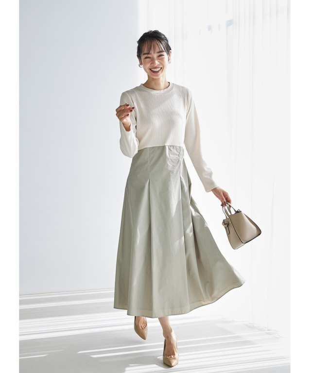 リブタフタラウンドドッキングワンピース