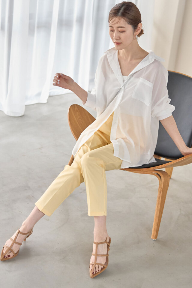 センタープレステーパードパンツ