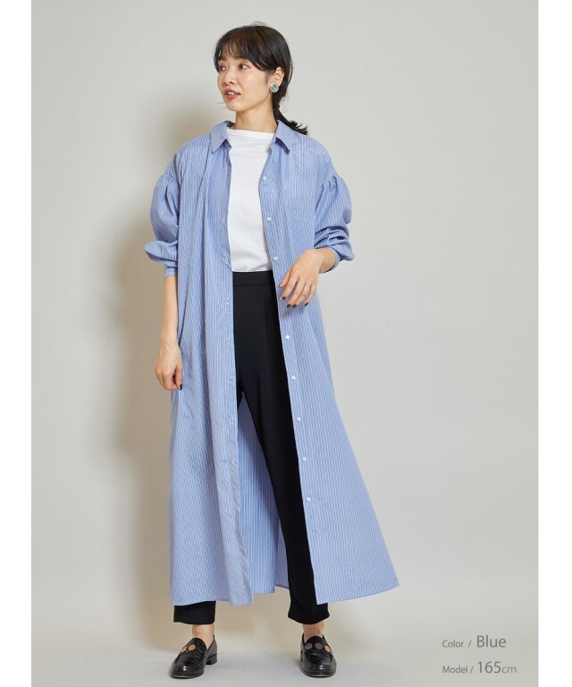Holy MISCHIS ストライプワンピ セール】hunch ストライプ柄シャツワンピース（シャツワンピース
