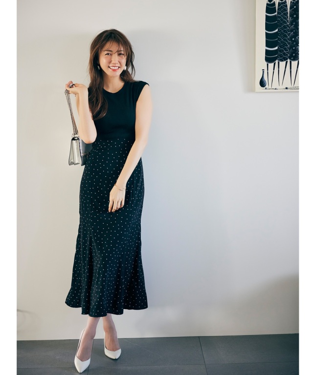 美香さんコラボ ドッキングドットワンピース