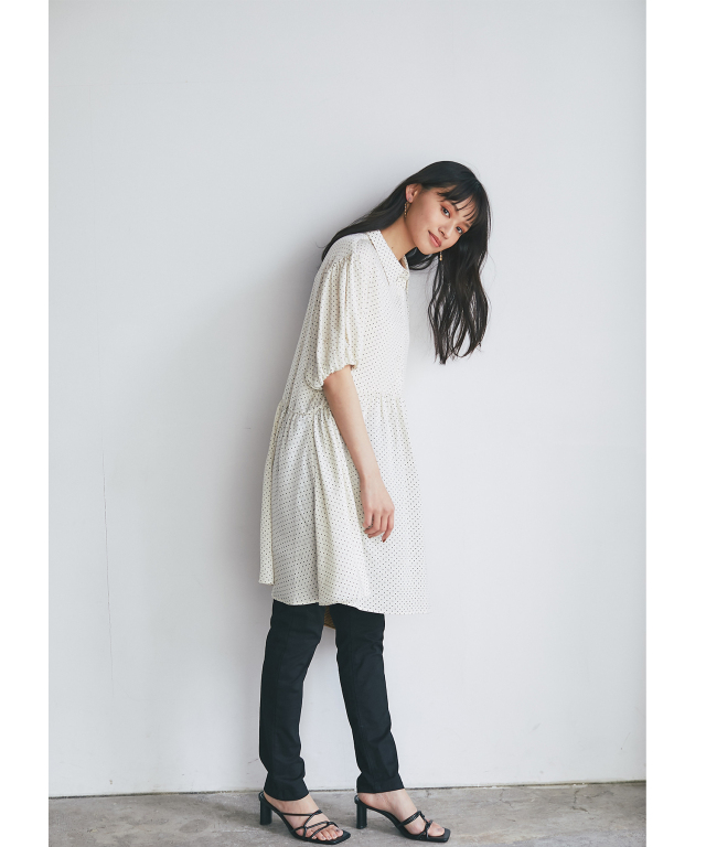 トゥモローランド　チュニック　スリット　新品 サテンドットチュニック