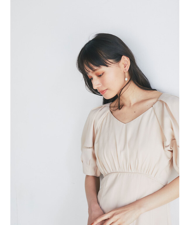 THE PAUSE ブラック　ランタン袖　立体的　ワンピース Olu.｜ランタンスリーブロングワンピース | Rakuten Fashion