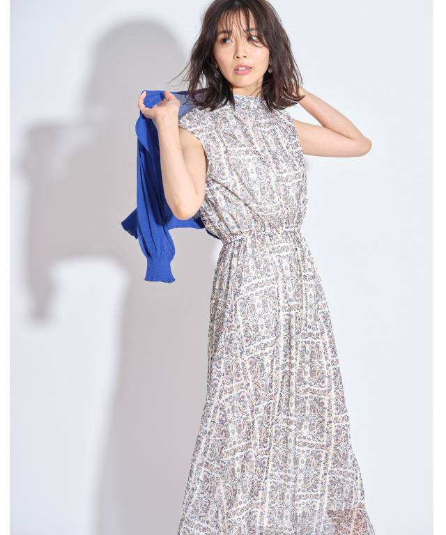 フラワーペイズリープリントワンピース