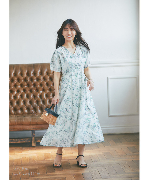 【美品】【ODAMI】フラワープリントワンピース フラワープリントワンピース