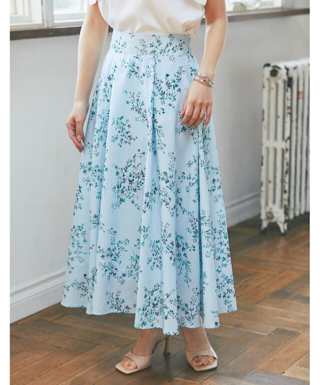 フラワープリントスカート 