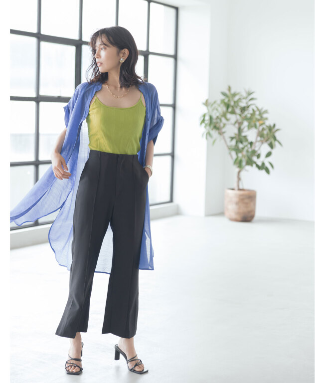 2way袖デザインシアーロングシャツ 2way袖デザインシアーロングシャツ/YECCA VECCA（イェッカ