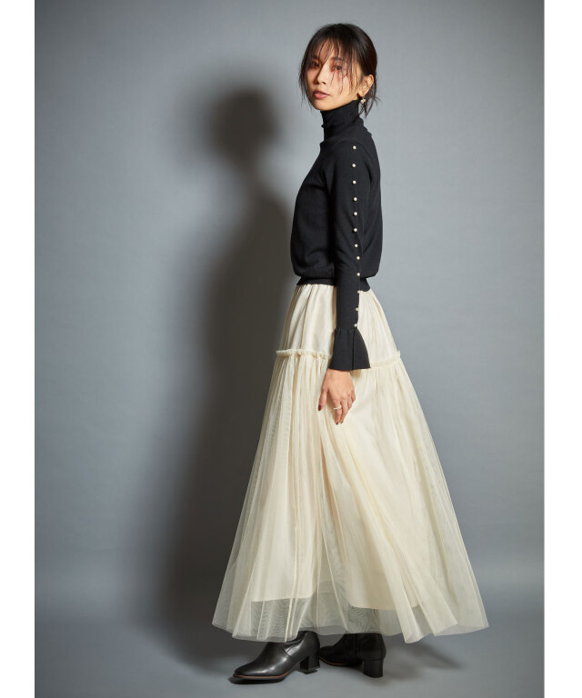 チュールボリュームギャザースカート 
