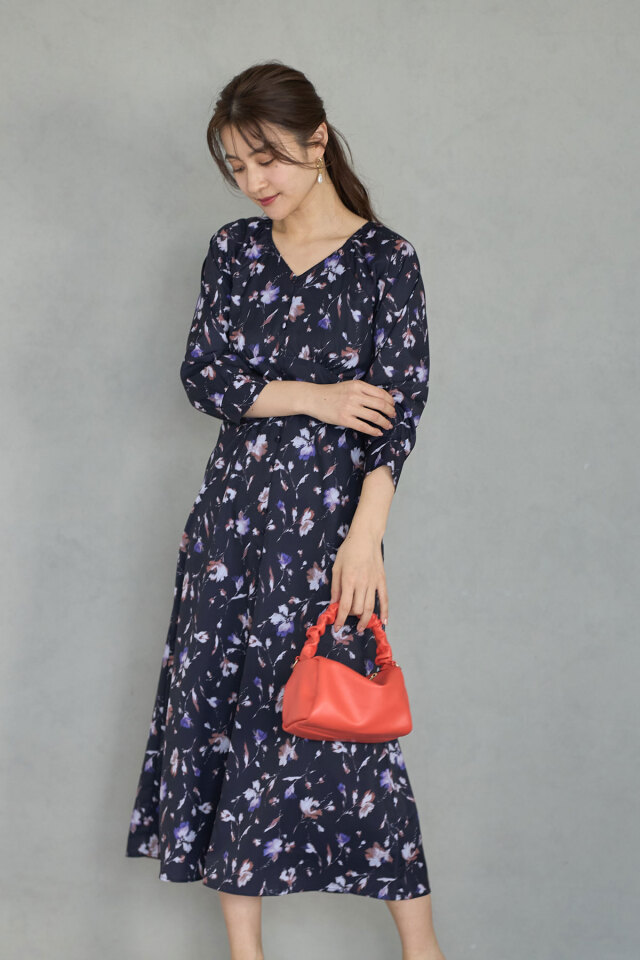 花柄ワンピース2918 フラワープリントワンピース