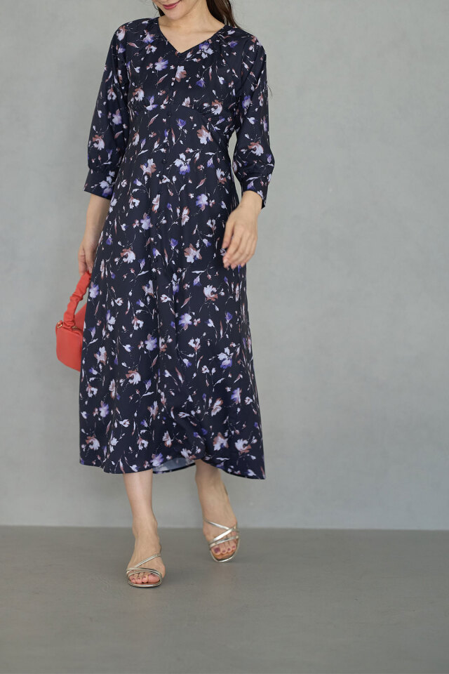 花柄ワンピース2918 フラワープリントワンピース