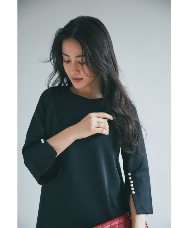 スリットスリーブポンチワンピース