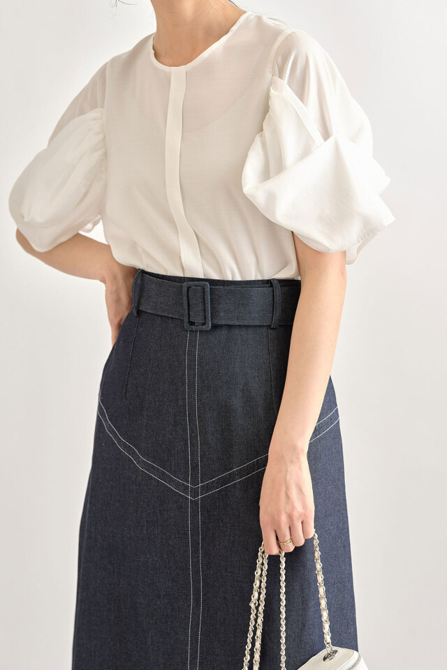 タックスリーブシャイニーブラウス