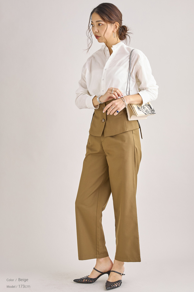 SNIDEL イージーストレートパンツ レディース ベージュ 合成皮革 パンツ｜SNIDEL(スナイデル)の通販サイト【公式】