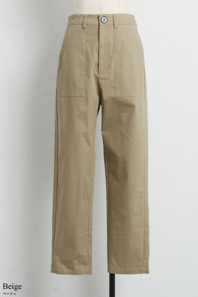 サイズ2 ヘリル コットンツイル チノパンツ グレージュ HERILL 