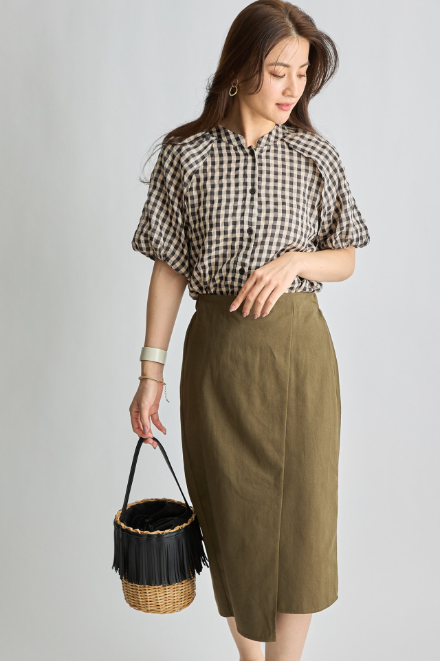 ギンガムチェックブラウス