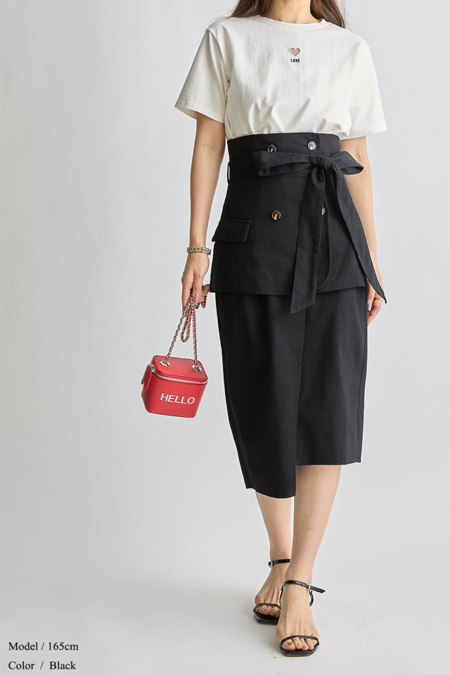美香さんコラボ】ハイウエストベルトセットスカート 