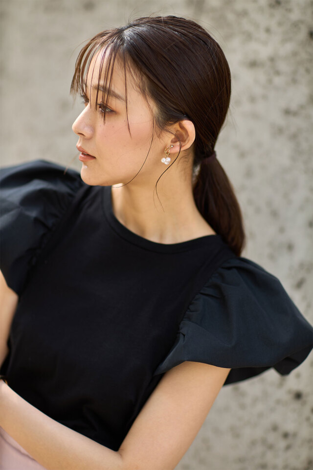 新品 L'essage tシャツ ギャザースリーブプルオーバー ブラウン 茶 ギャザースリーブプルオーバー（Tシャツ／カットソー）｜JOURNAL