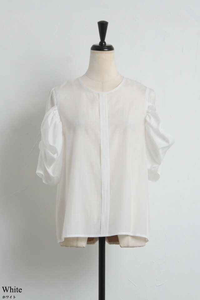 タックスリーブシャイニーブラウス