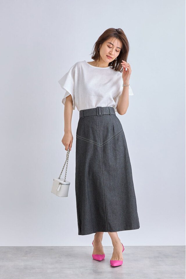 Aラインデニムスカート