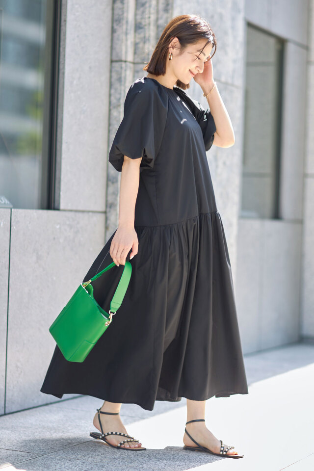 前後2WAYボリュームスリーブワンピース 