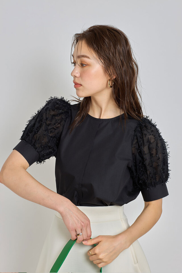 新品 MEER.プリンススリーブブラウス フリンジスリーブブラウス