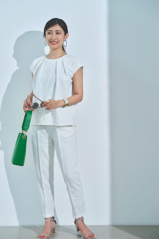 ジャガードテーパードパンツ