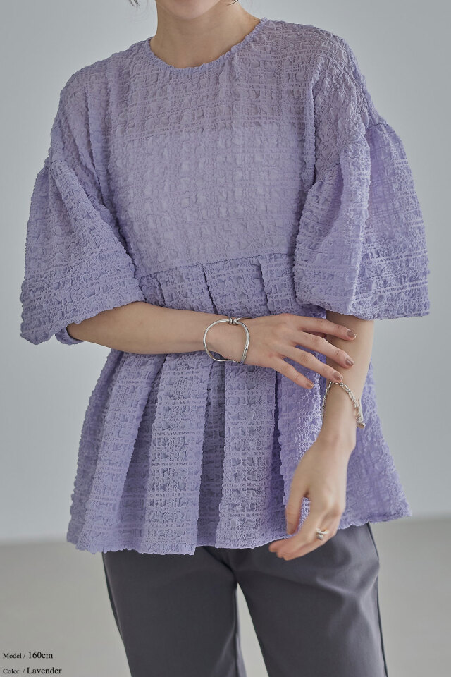 ふくれシアーペプラムブラウス※一部店舗のみ入荷