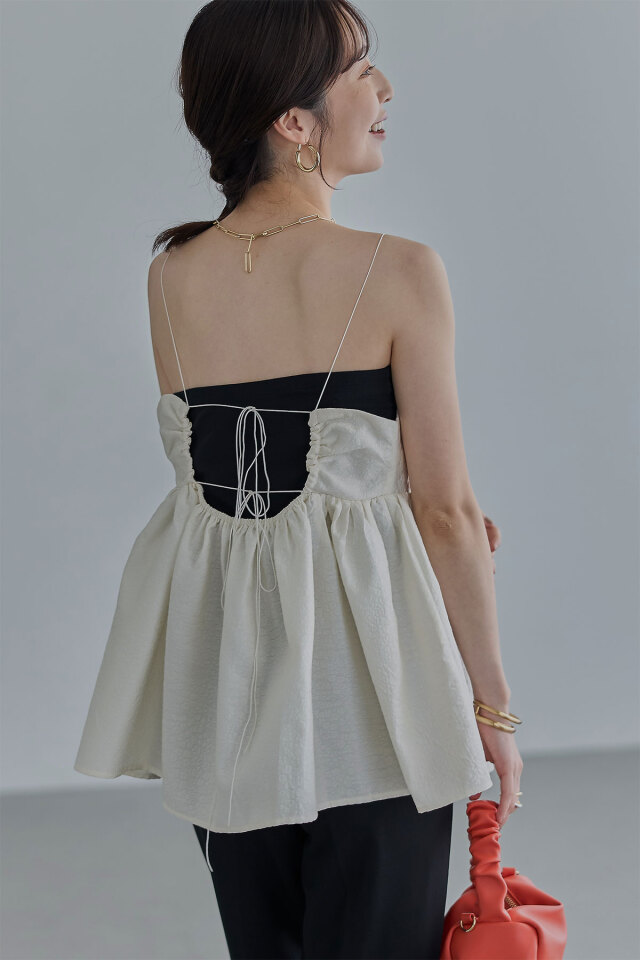 ジャガードフレアキャミチュニック THE YOn（ザヨン）の「コルセットデザインジャガードフレアキャミ