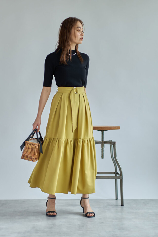 Nanaさん着用】ウエストタックティアードスカート 