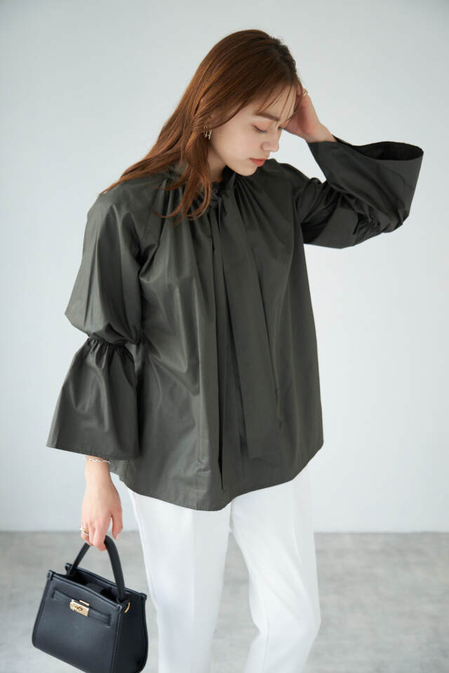 キャンディスリーブボウタイブラウス