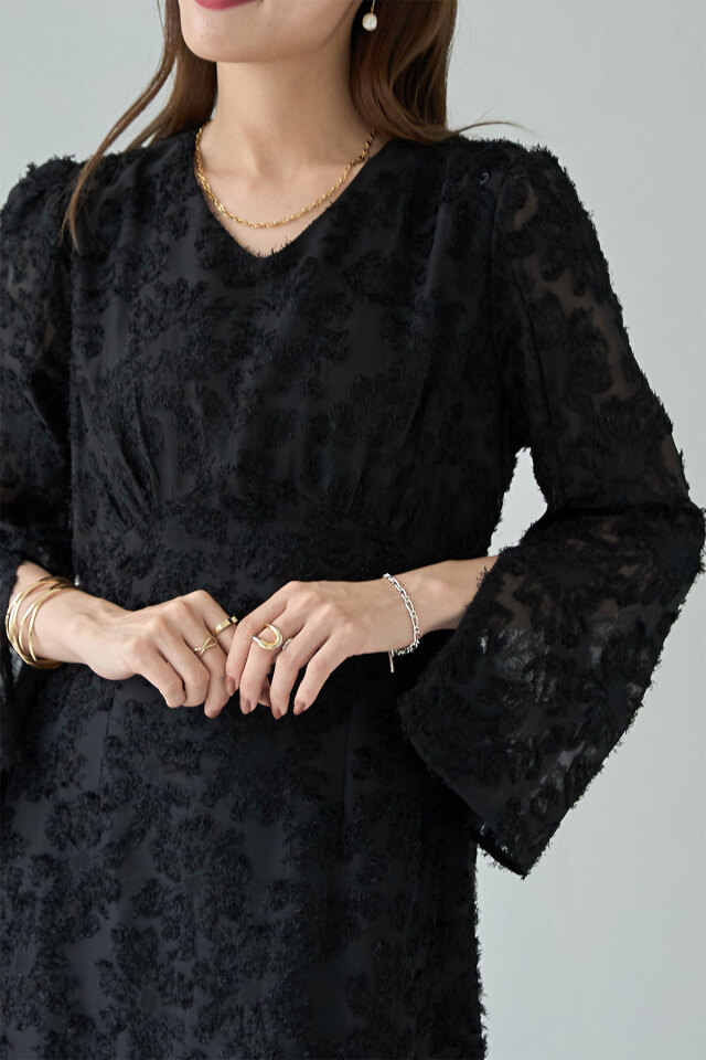 シャギージャガードワンピース