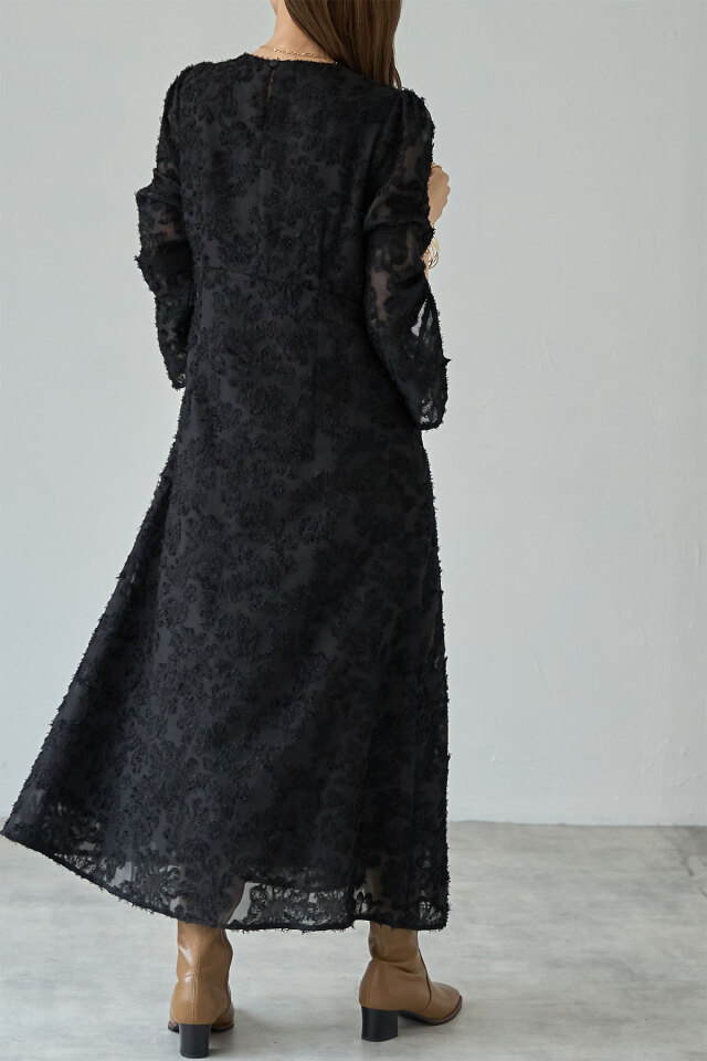 シャギージャガードワンピース