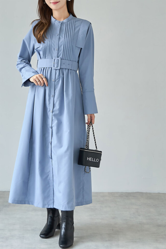 ダイアグラム ベルテッドシャツワンピース ¥41,800