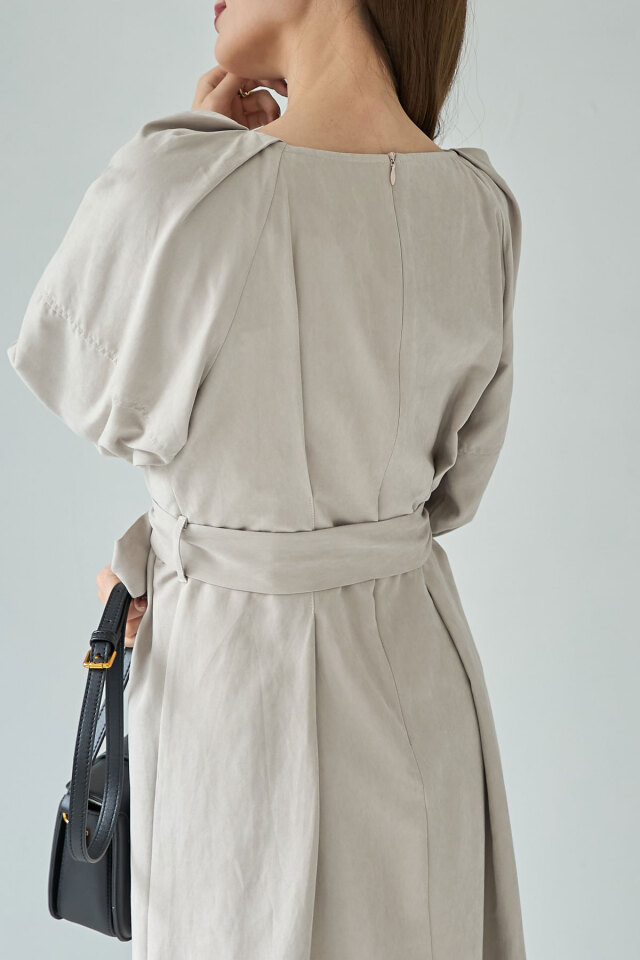 ともページ 2WAY配色ティアードワンピース