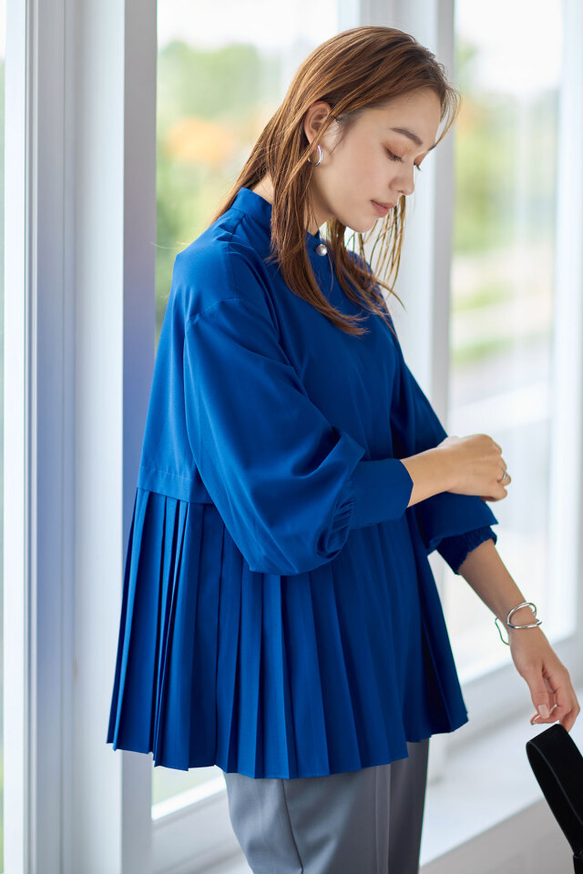 パールボタンプリーツチュニック 