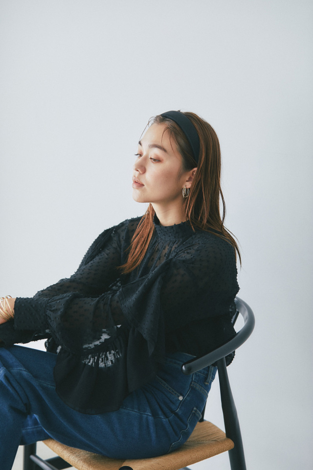 フリンジシアーブラウス