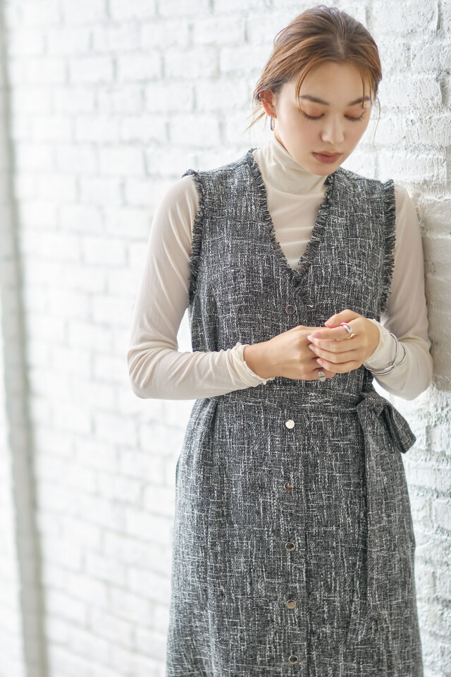 2WAYツイードジレワンピース