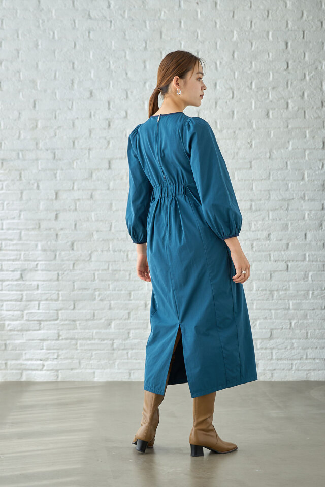 配色パイピングデザインワンピース