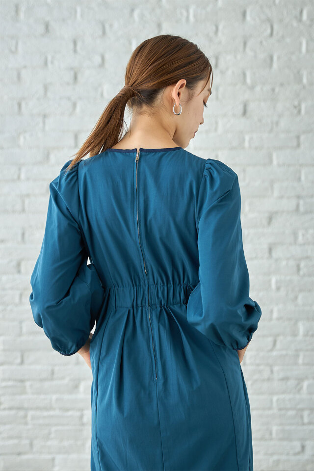 配色パイピングデザインワンピース