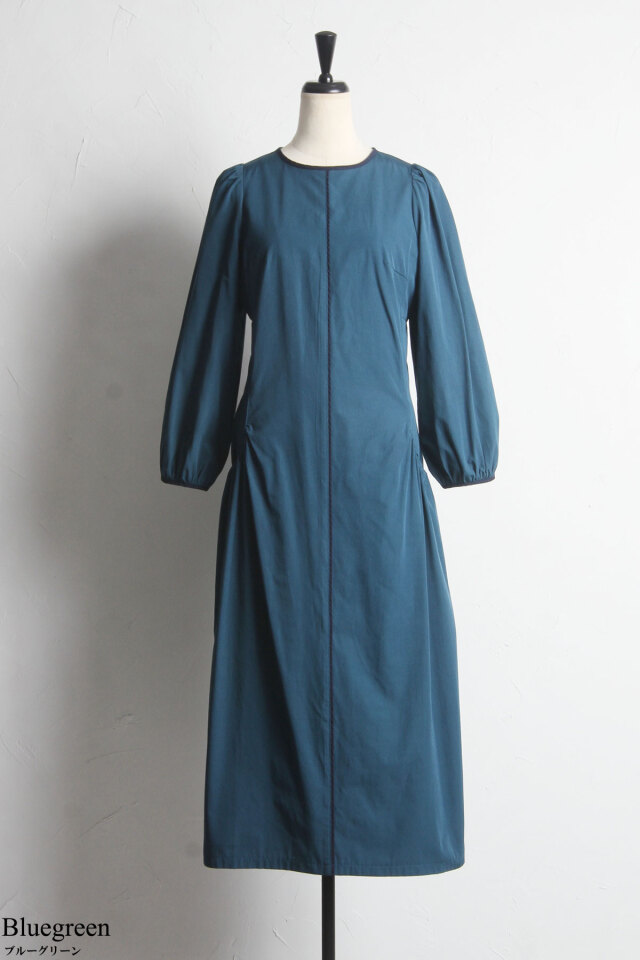 配色パイピングデザインワンピース