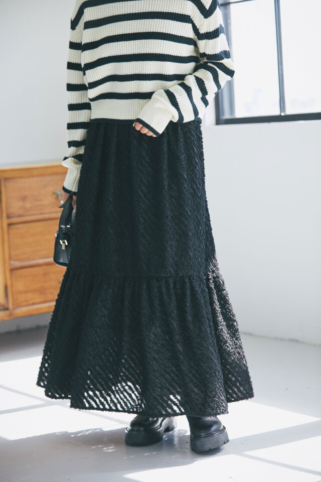 限定価格！即発送andrea&co 新品フリンジジャガードジャケット完売品♡ yukoさんコラボ】フリンジジャガードチュニック
